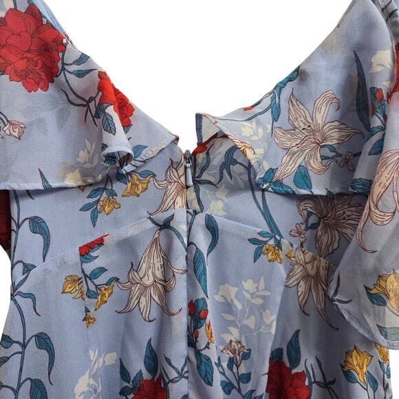 NWT Bardot Womens Floral High-Low Cold Shoulder Wrap Dress 4 Boho Cottagecore - Picture 8 of 12